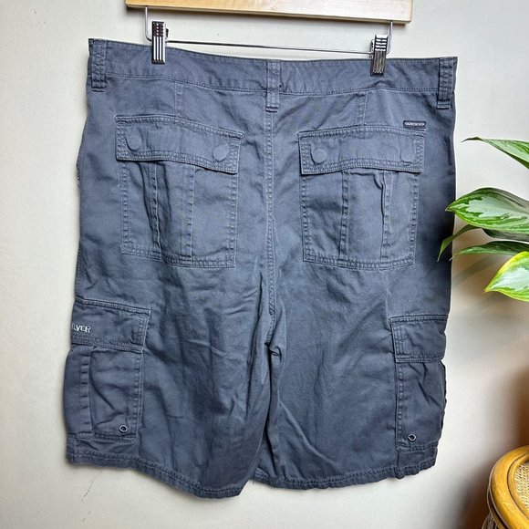 Vintage Retro Quicksilver Cargo Distressed Blue Gray Men's Shorts Size 34 - Picture 6 of 6